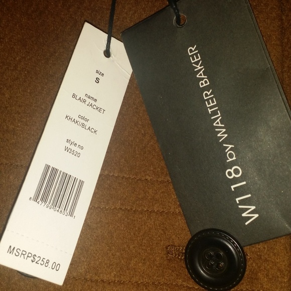 W118 by Walter Baker Two-Toned Tailored Car Coat in Camel & Black Sz S, NWT - Picture 5 of 8